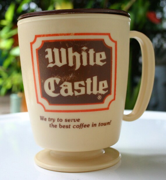 Vintage White Castle Plastic Mug by WingedPharaoh on Etsy