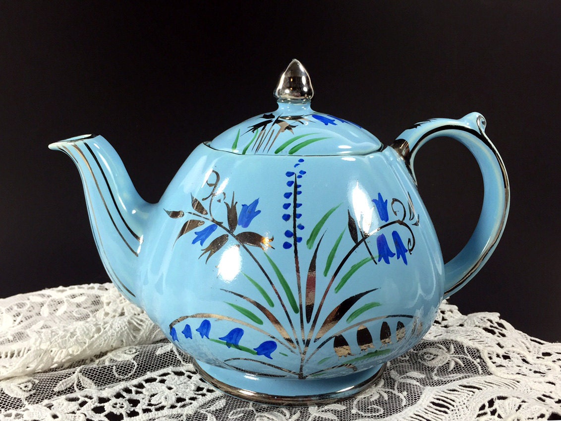 Blue Harebell Sadler Teapot Tea Pot with by TheVintageTeacup