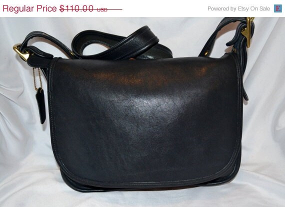 ... ~Navy Blue~ Coach Bag~ Hang tag Fits Ipad Perfectly Black Leather