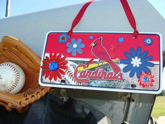 Items similar to ST LOUIS CARDINALS Mlb Baseball License Plate Bling Sign - Handmade on Etsy