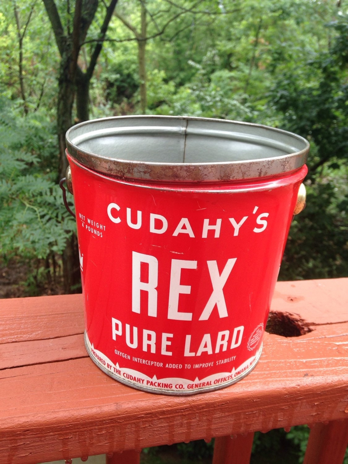 vintage lard bucket container 4 pound capacity Cudahy lard