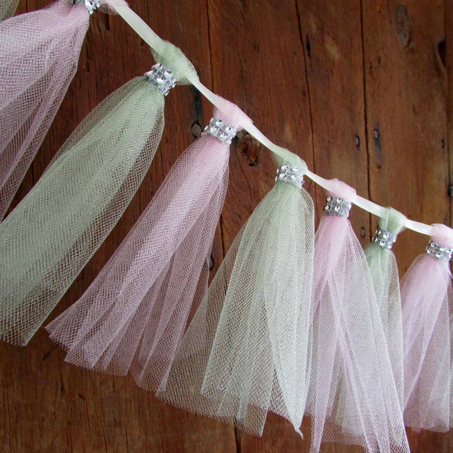 Tulle Fringe Tassel Garland Wedding Tulle by emptynestcottage