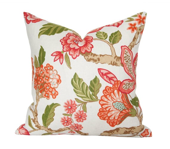 Huntington Gardens Coral Pillow Cover SingleSided
