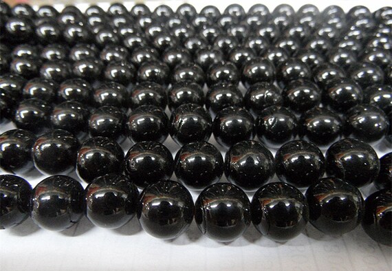 Natural Black Coral Genuine Loose Beads 10mm/12mm Round Black