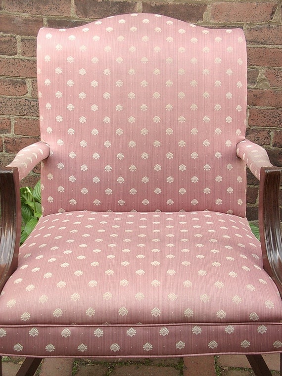 Vintage 1940's Pink Sateen chair Pink bedroom by ShoponSherman