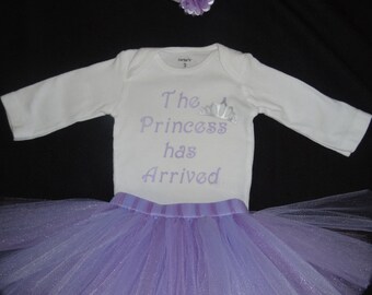 Newborn tutu set the princess has arrived, lavender tutu or Newborn photoshoot