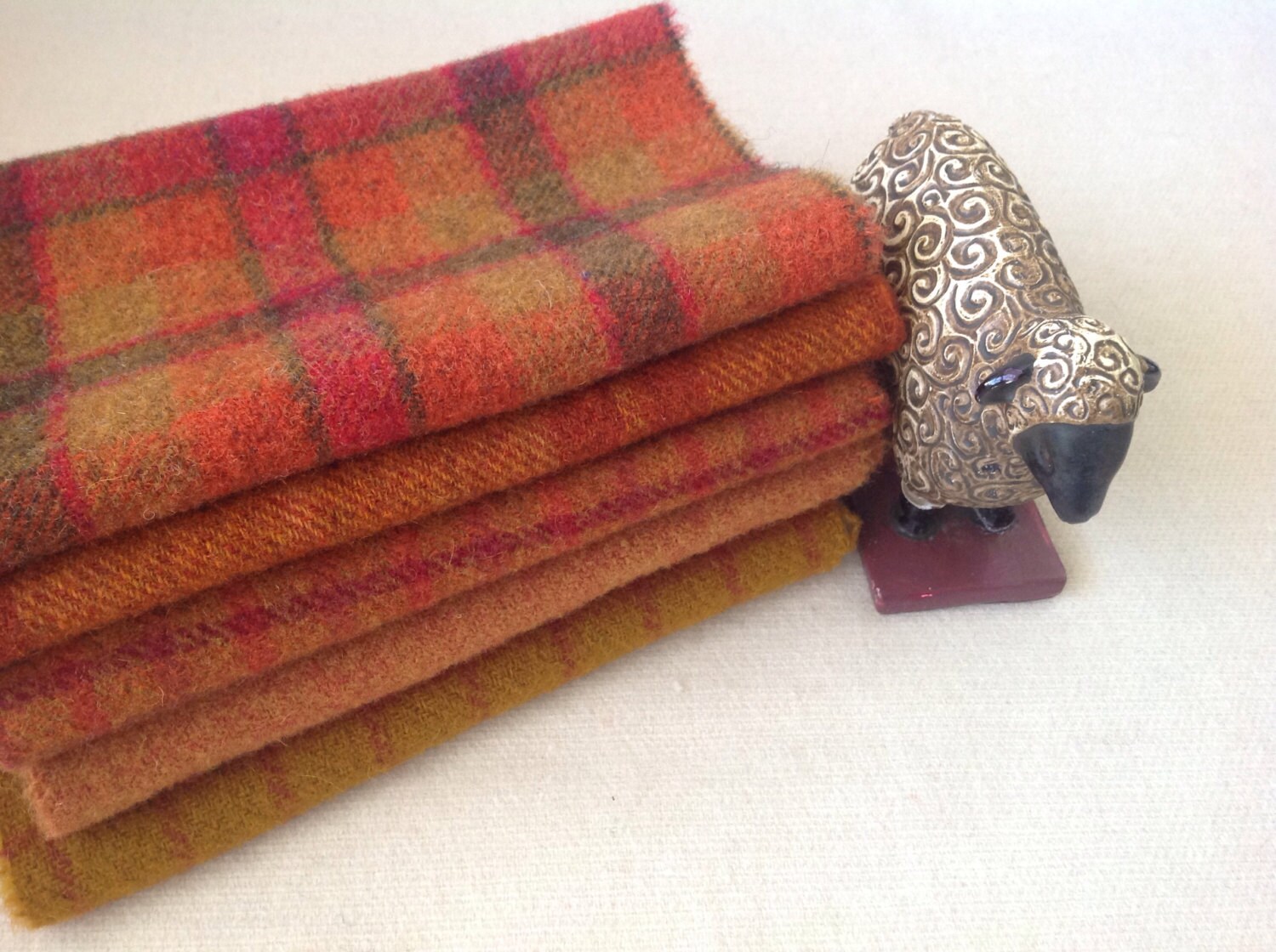 Wool Fabric for Rug Hooking and Applique 5 pcs Autumn