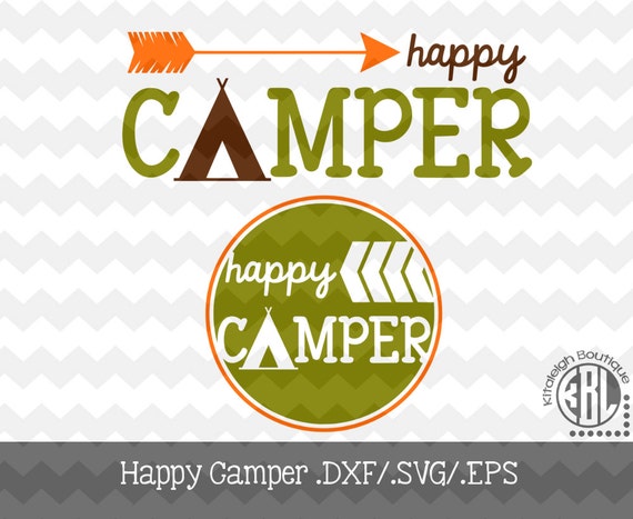 Download Happy Camper .DXF/.SVG/.EPS File for use with your Silhouette