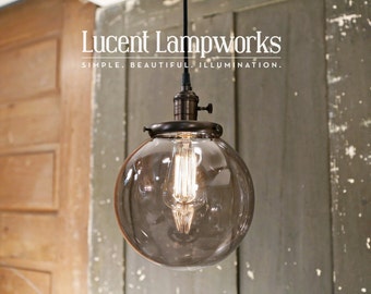 Smoke Glass Globe Fixture - 8 Inch