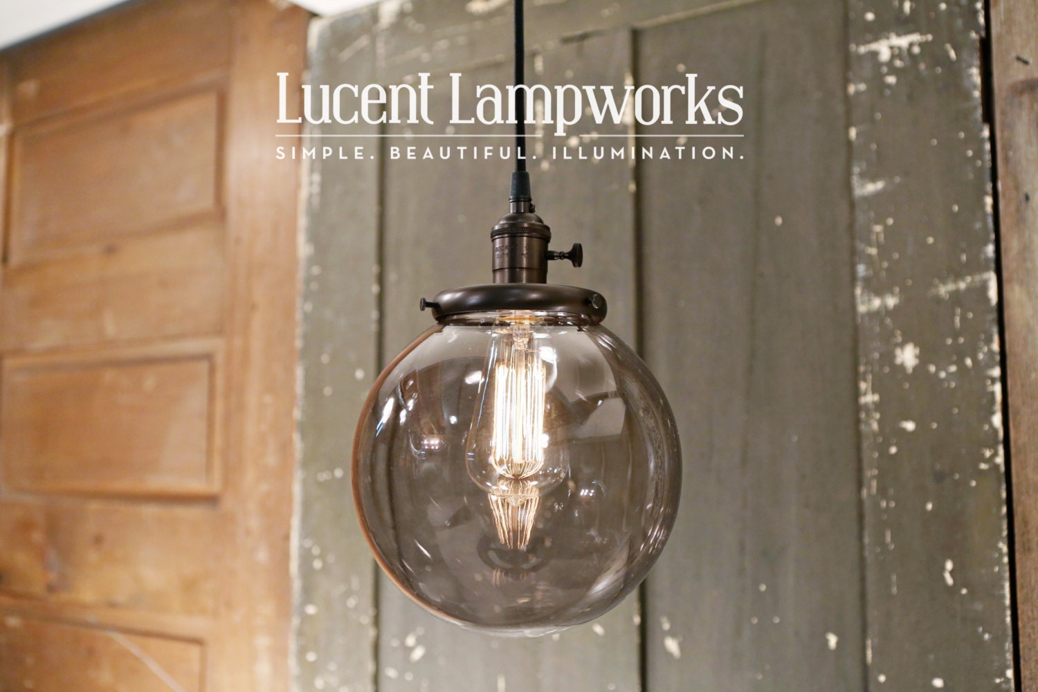 Smoke Glass Globe Fixture 8 Inch