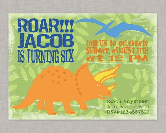 Dinosaur Invitation, Dinosaur Birthday Invitation, Dinosaur Party Il_570xn