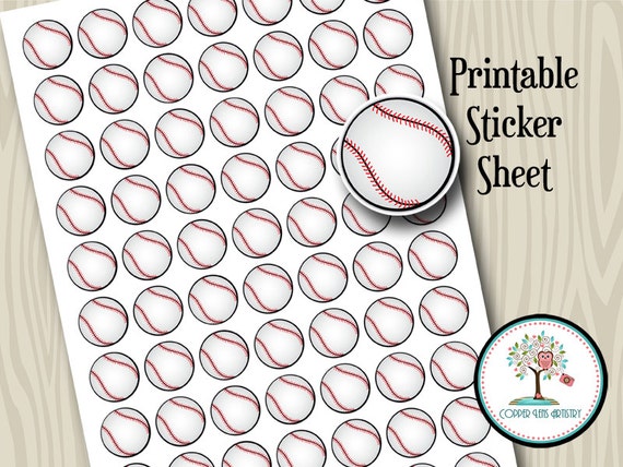 Printable Baseball Stickers | printable stickers baseball stickers instant download Printable Baseball Stickers | printable stickers baseball stickers instant download