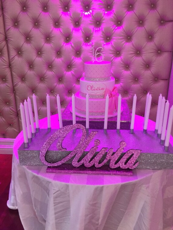Sweet 16 candelabra name largeCustom wood name Nursery