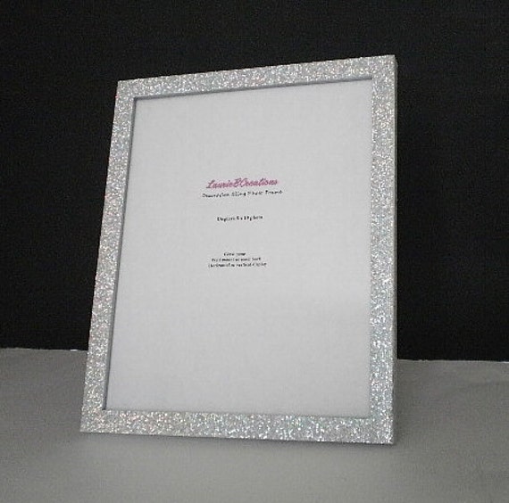 SILVER GLITTER FRAME Sparkling Decorative by LaurieBCreations