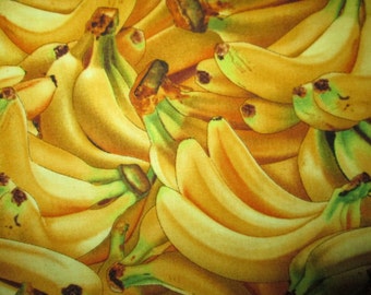 Banana Realistic Bananas Food Cotton Fabric Fat Quarter or Custom Listing