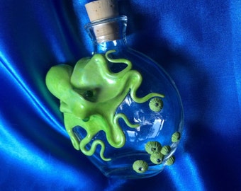 Absinthe Kraken Flask, Hip Flask, Octopus Sculpture by Elstwhen