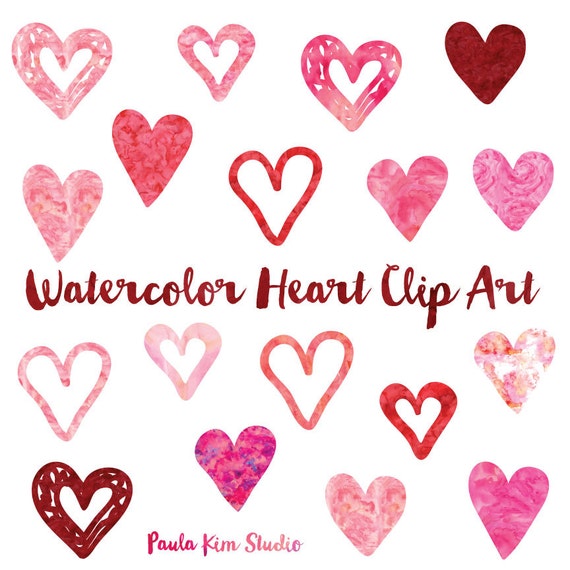 watercolor heart clipart - photo #39