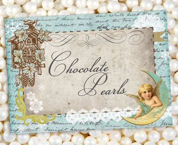 Christmas Classic Vintage Party Labels - INSTANT DOWNLOAD - Editable & Printable Aqua Blue, Food Labels, Decorations by Sassaby Parties Il_570xn
