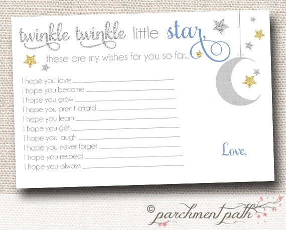 Twinkle Twinkle Little Star Shower Keepsake Baby by parchmentpath