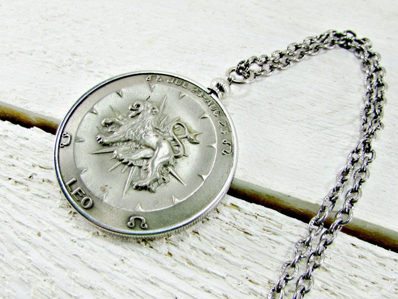 Vintage Mens Astrology Zodiac Necklace LEO Zodiac Necklace