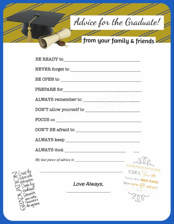 items similar to graduation advice cards instant