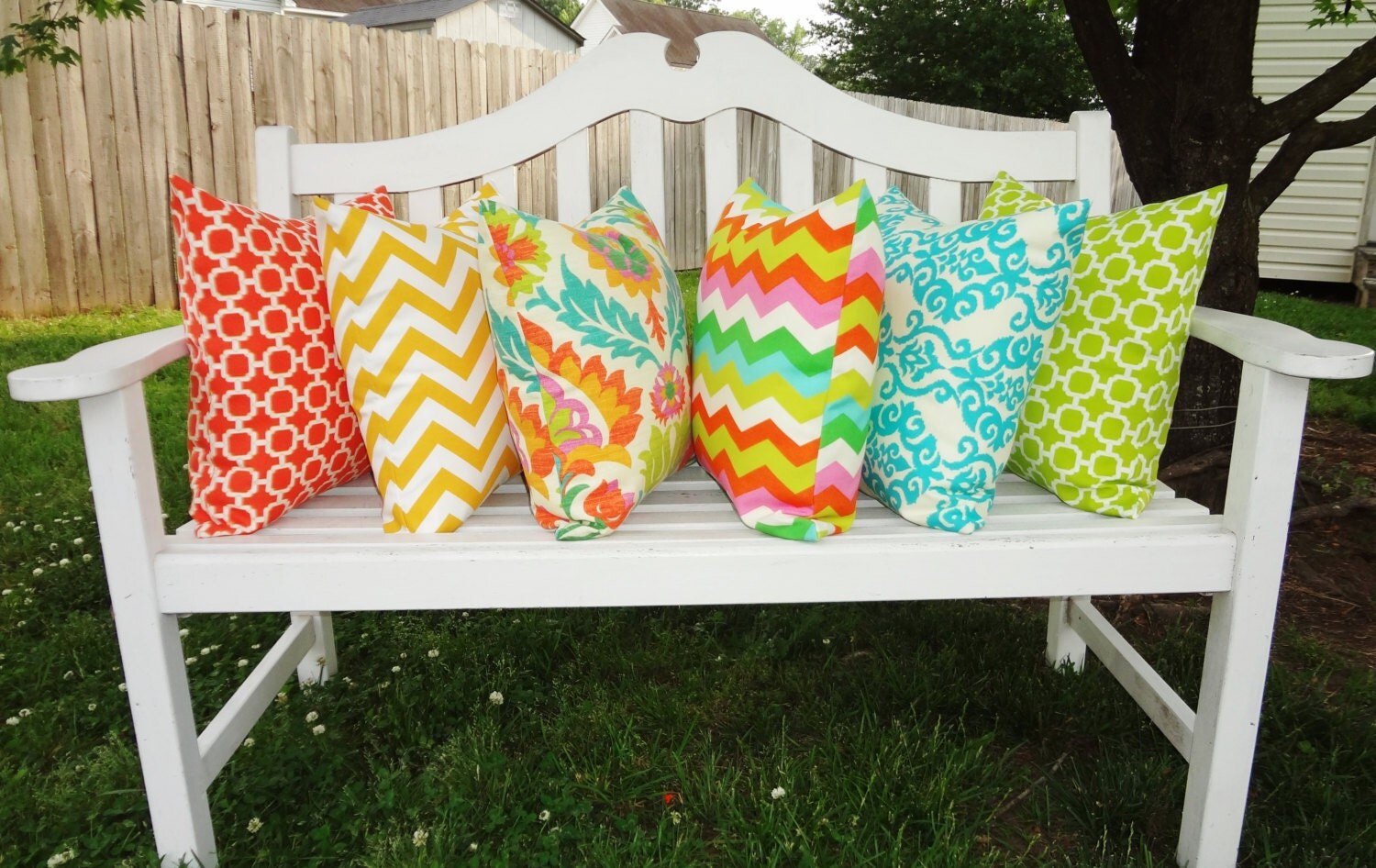 OUTDOOR Pillow Covers Waverly Santa Maria Mimosa Orange Yellow