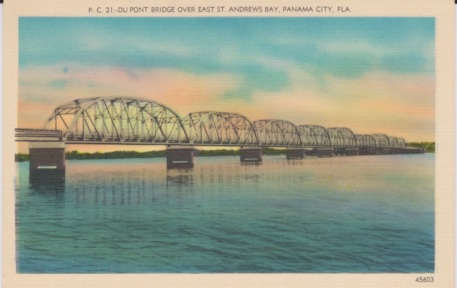 St. Andrews Bay Panama City Florida DuPont Bridge Linen