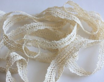 5/8" Crochet Lace Trim - Natural - 2 yards