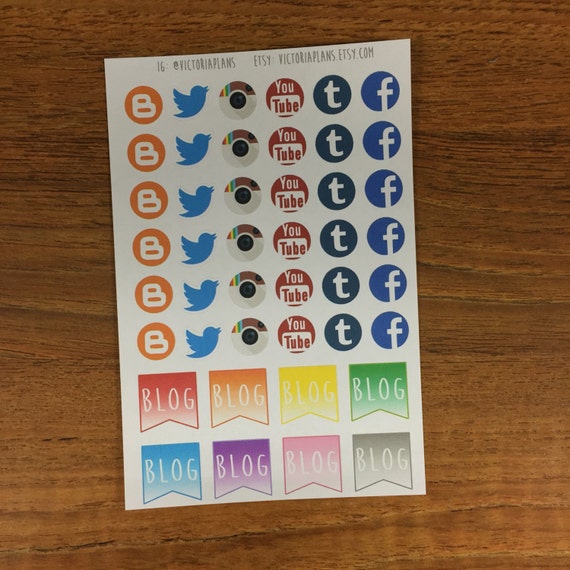 015 Social Media Sticker Sheet by missengineerdesigns on Etsy