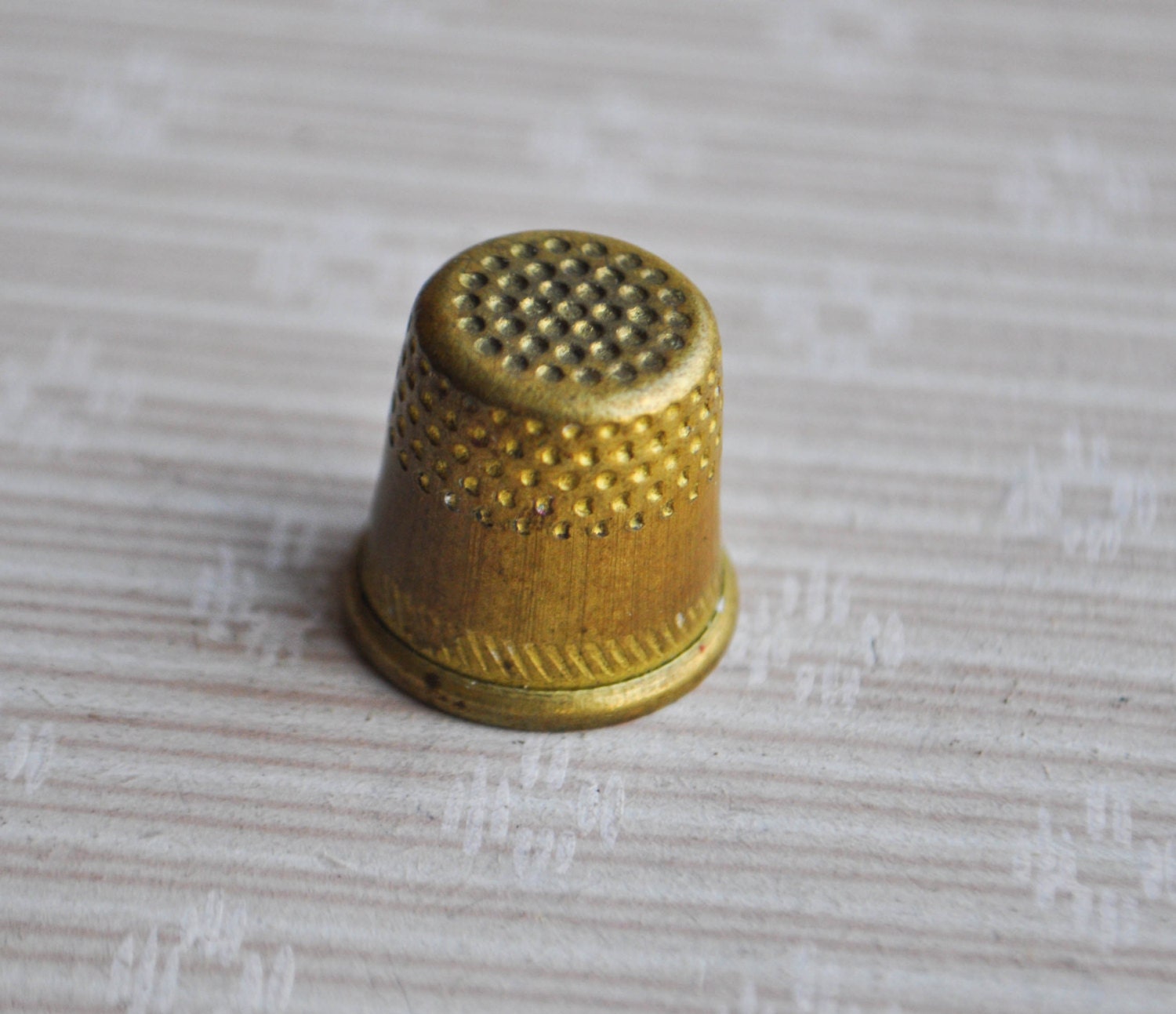 Vintage brass thimble,sewing accessory. Haute Juice