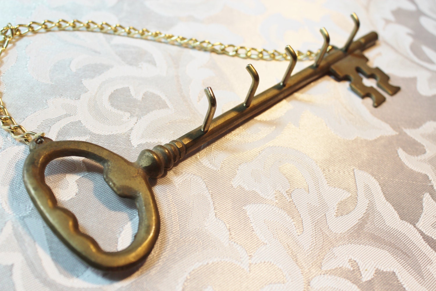 Vintage Wall Hanging Key Rack Brass Key Holder Large Skeleton