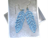 Chic Charms - Feather (Lace) Earrings - Machine Embroidered Earrings Chic Charms - Feather (Lace) Earrings - Machine Embroidered Earrings