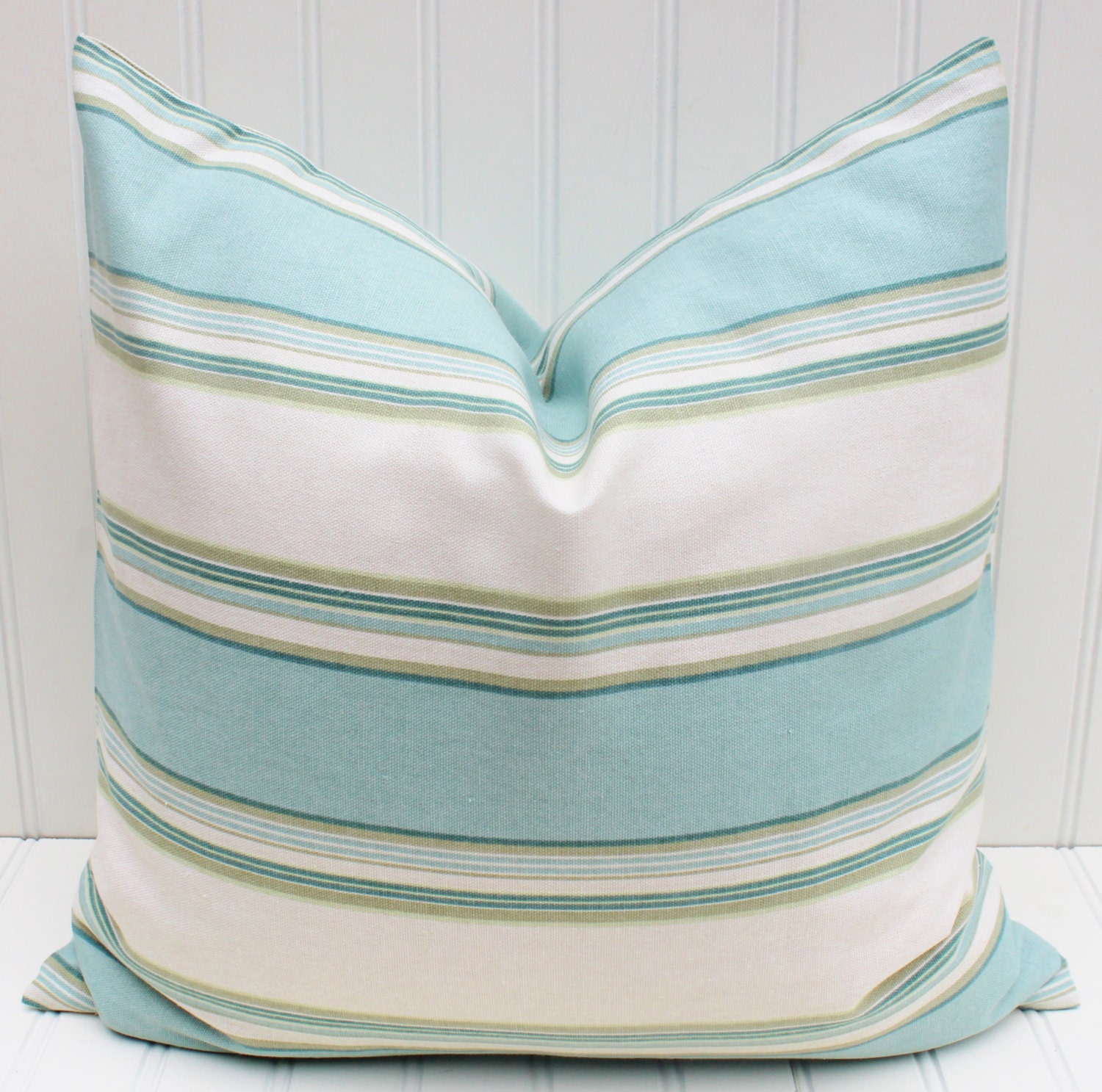 Blue Stripe Pillow Throw Pillow Light Blue Beach Decor