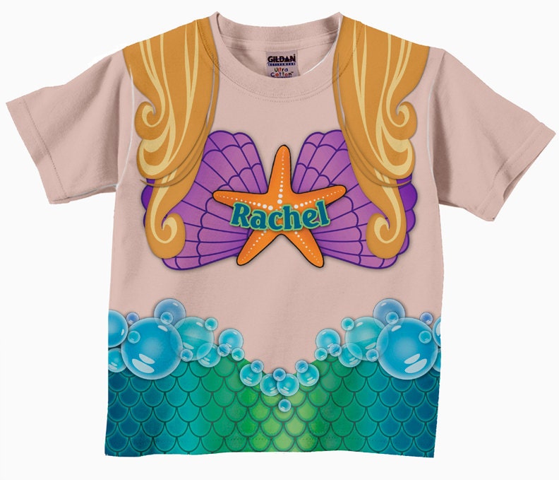 personalized little mermaid birthday shirts