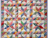 ENGLISH PDF Pattern Graceful Stars Dollquilt size 12.75 x 16.5 inch
