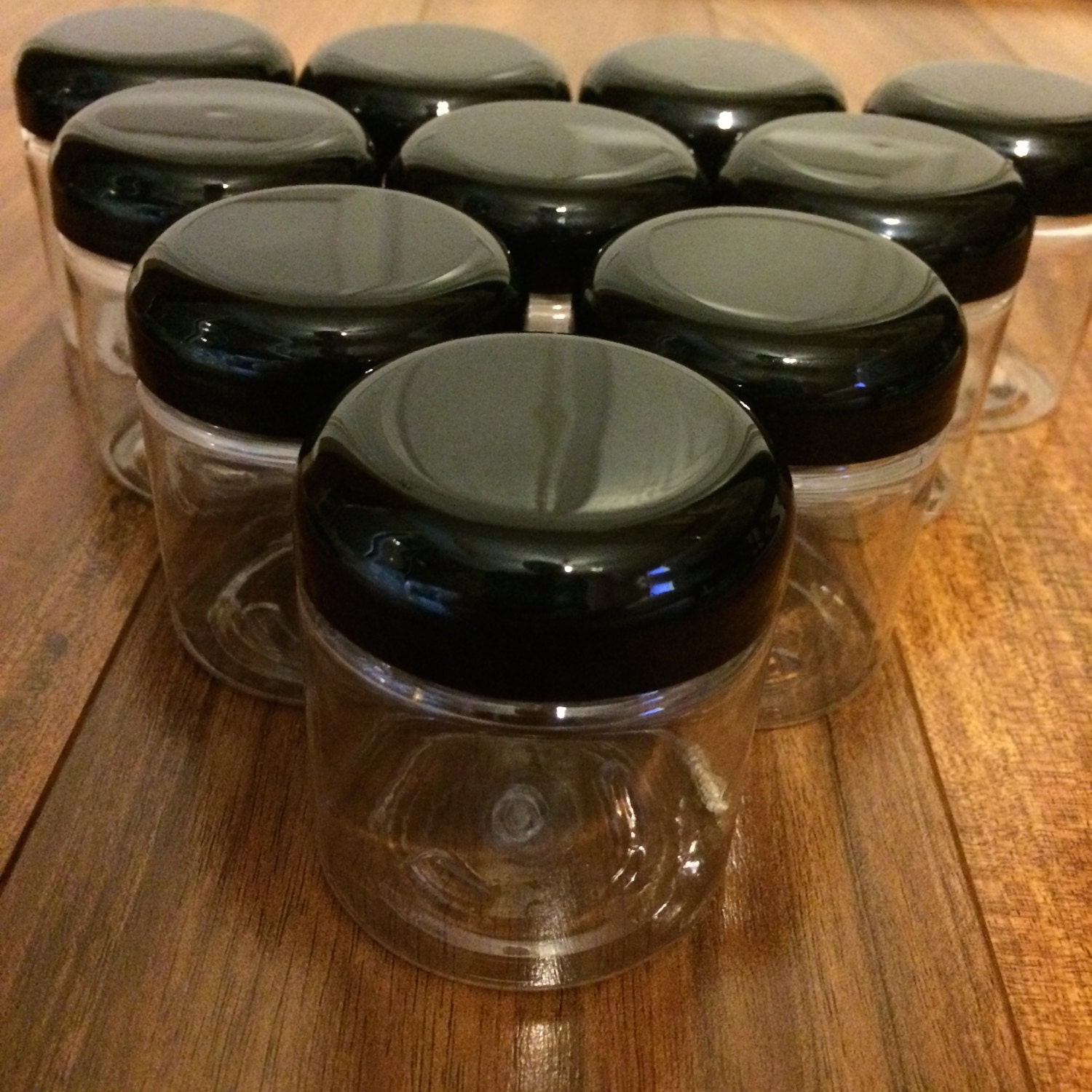 4 oz PET Clear Plastic Jar Set of 12 clear containers with 12