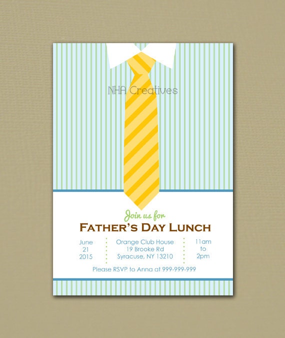 Father's Day Tie Invitation Personalized DIY Printable