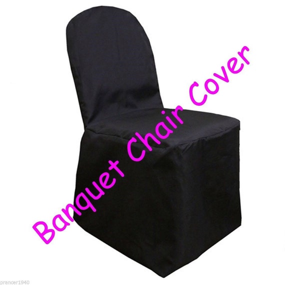 Black Banquet Wedding Chair Covers Polyester
