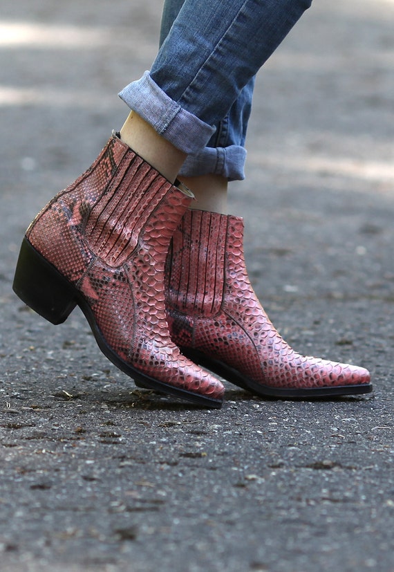 snakeskin boots designer