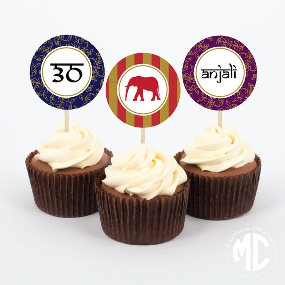 Indian Printable Digital Party Circles / Cupcake Toppers -- Mirabelle Creations Il_570xn
