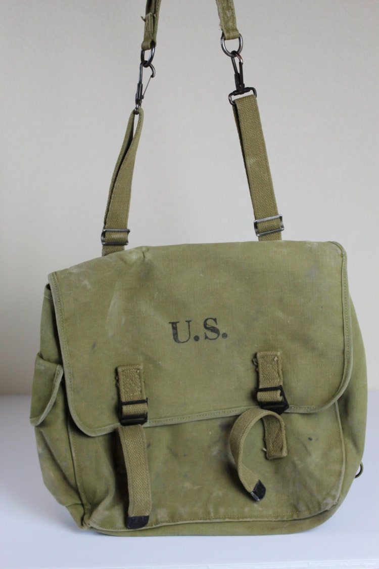 Vintage 1942 WWII US Army Military Field Bag by CrimsonHollow