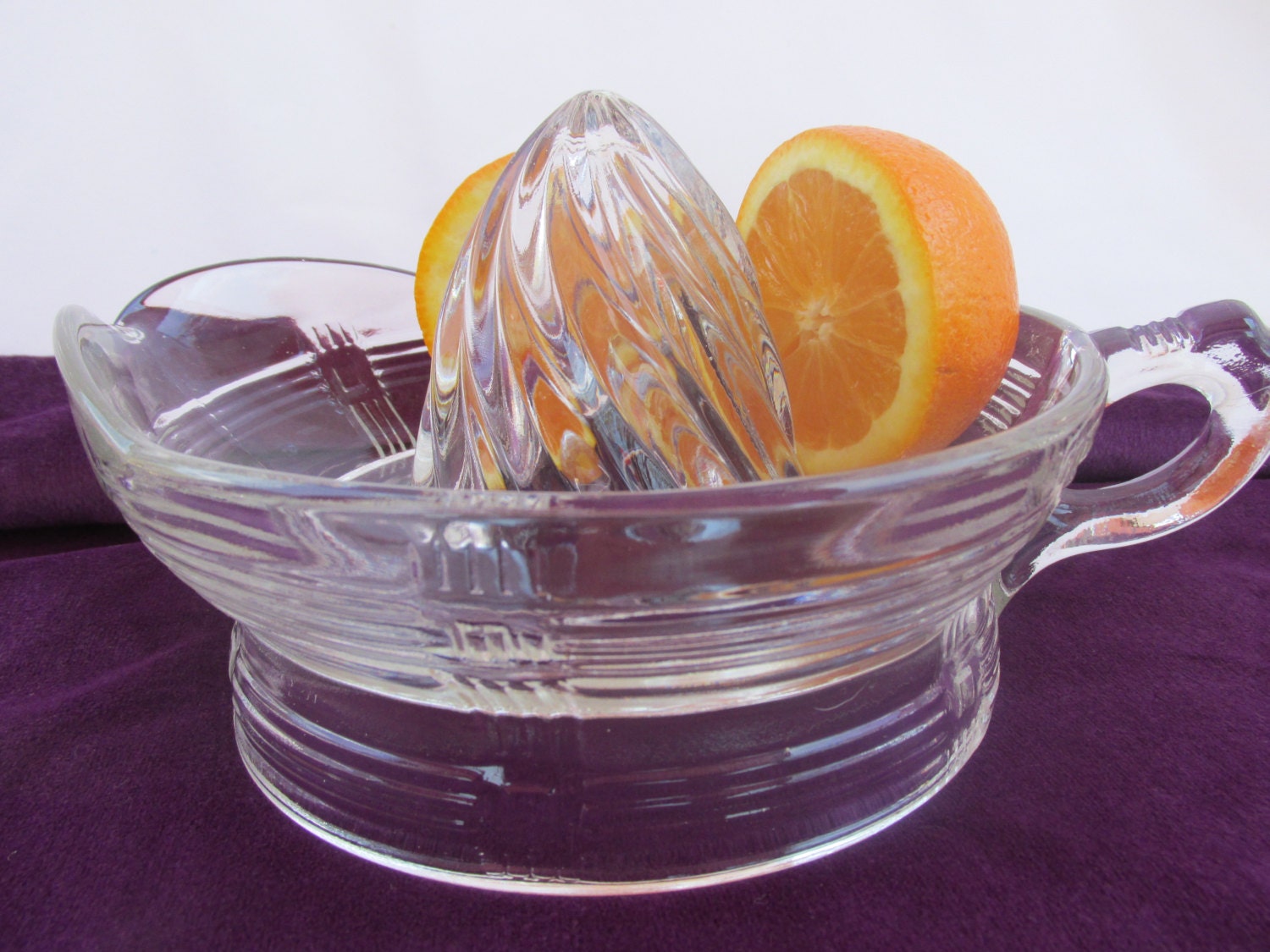 Vintage glass citrus reamer depression glass orange juice