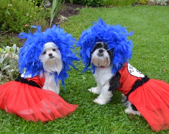 Custom / Made to order Dr. Seuss Inspired Thing 1 or Thing 2 costume for your xsmall-medium size dog