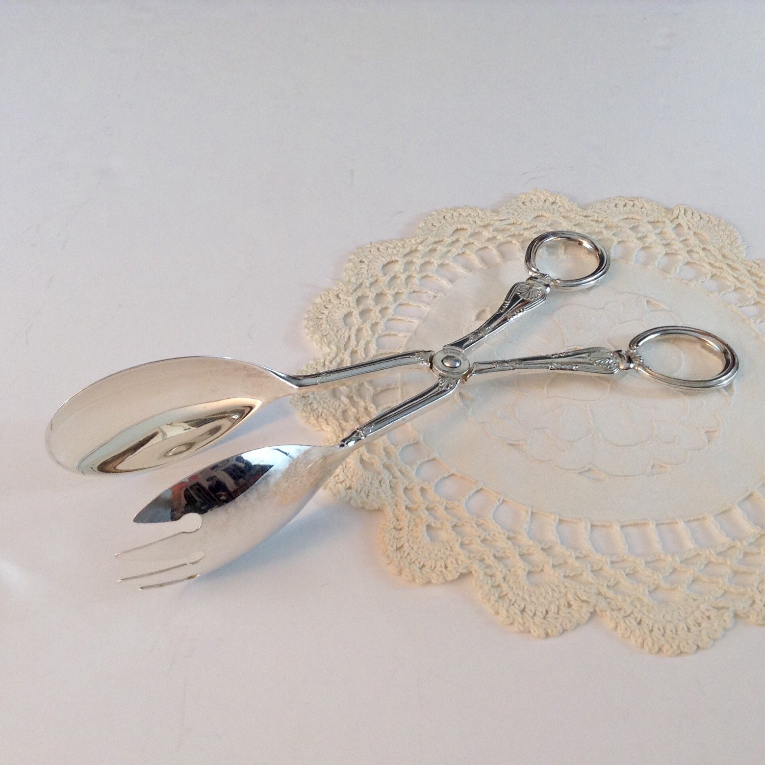 Silverplate FB Rogers Italy Salad Serving Tongs Haute Juice