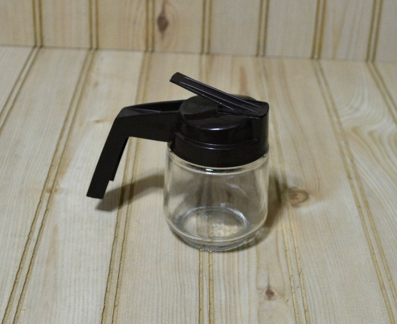 Vintage Small Gemco Syrup Container USA Brown Plastic Top Glass Bottom ...