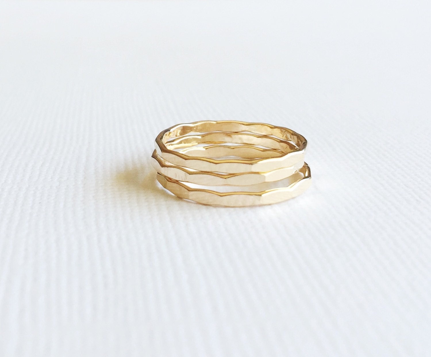 Clara rings set set of 3 Gold filled stackable rings