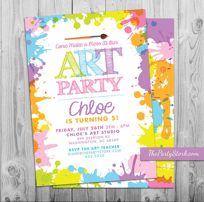 Free Painting Party Printable Invitations 10