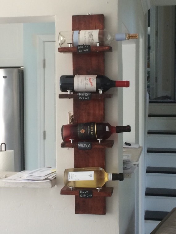 Items similar to Wood wine rack with chalk signs on Etsy