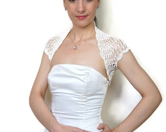 Cream Bolero Shrug, Bridal Lace Bolero, Wedding Lace Shrug, Summer Shrug, Bridal Accessories, Crochet Shrugs Boleros