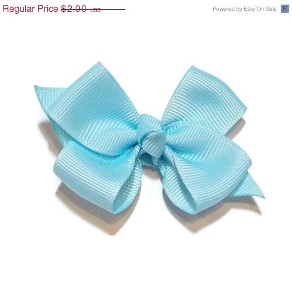 25% OFF Entire Shop Light Blue Hair Bow by BlissfulBowtiqueII